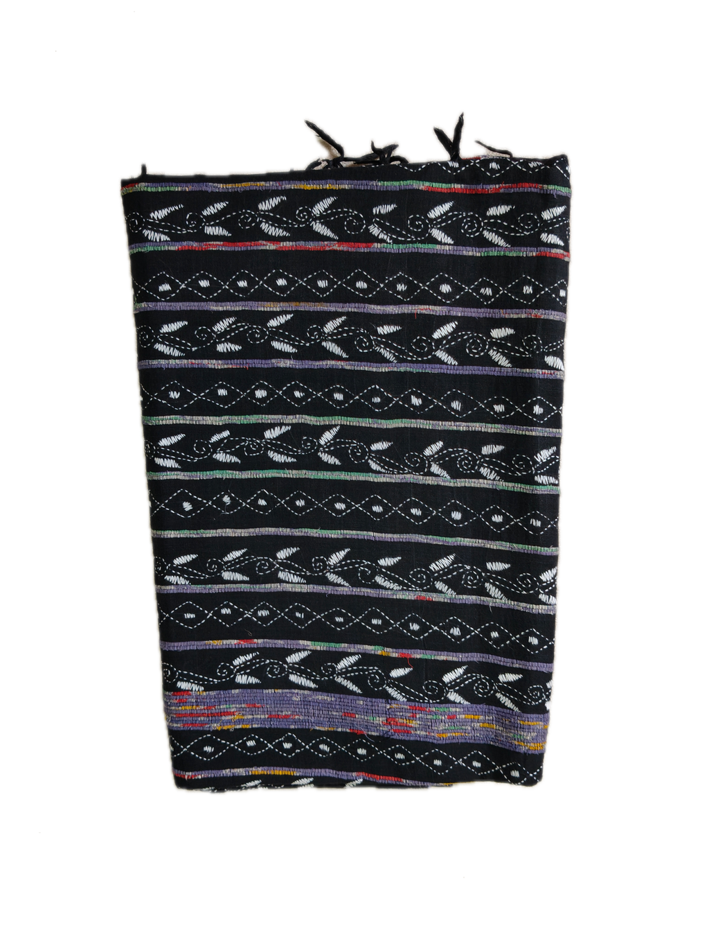 Pure Khadi Khesh Saree with Hand Kantha Embroidery – Black