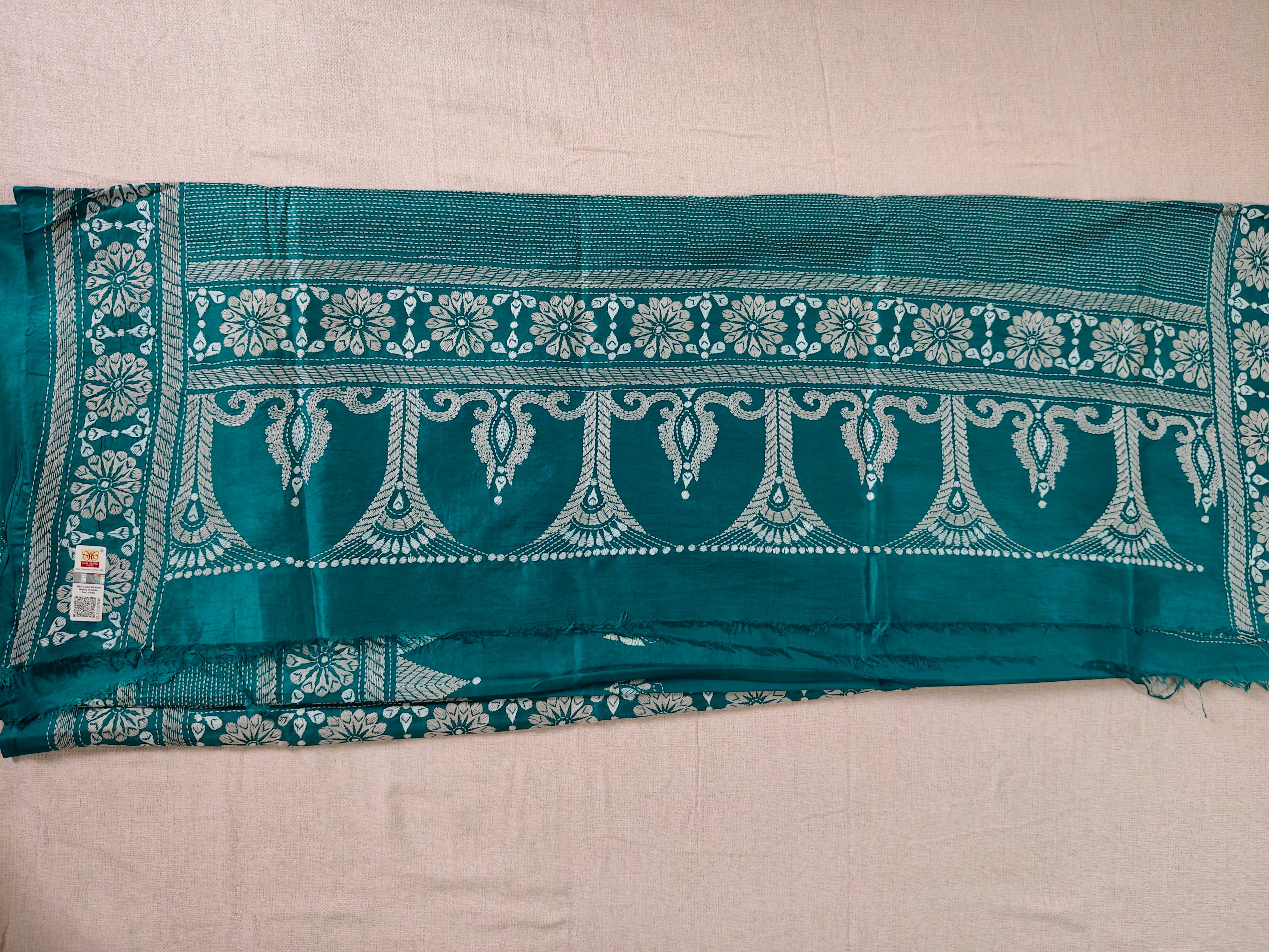 Kantha Embroidery on Pure Bangalore Silk