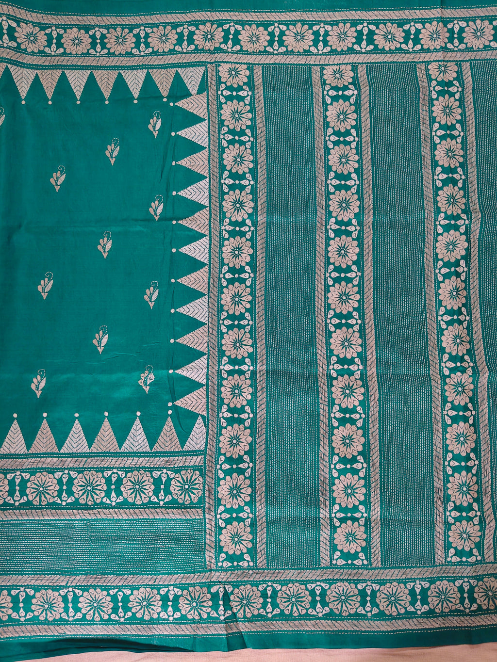 Kantha Embroidery on Pure Bangalore Silk