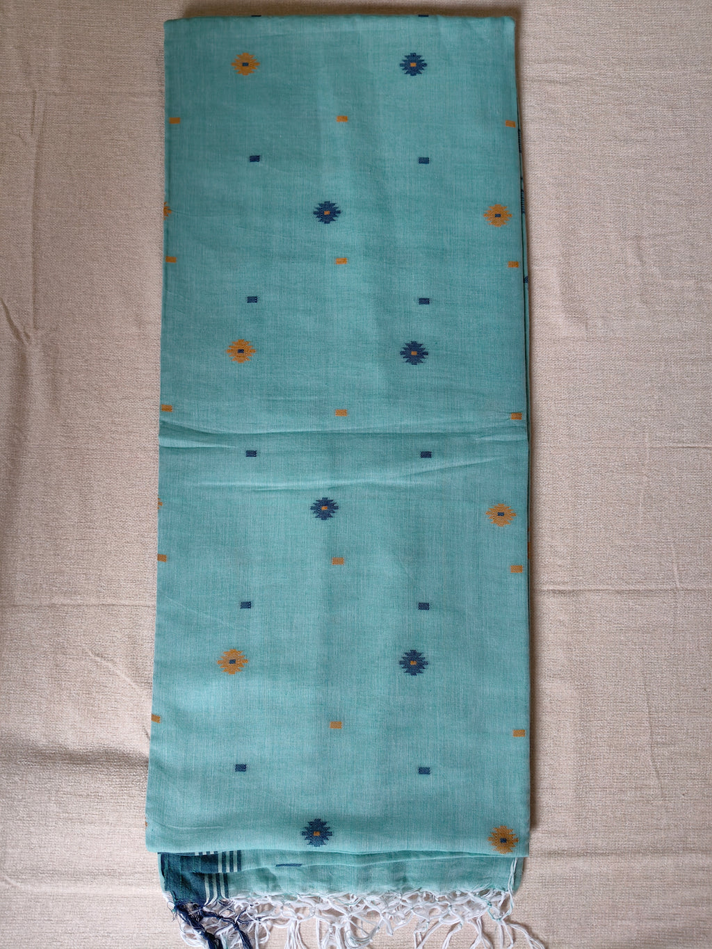 Cotton Khadi Saree - Powder Blue