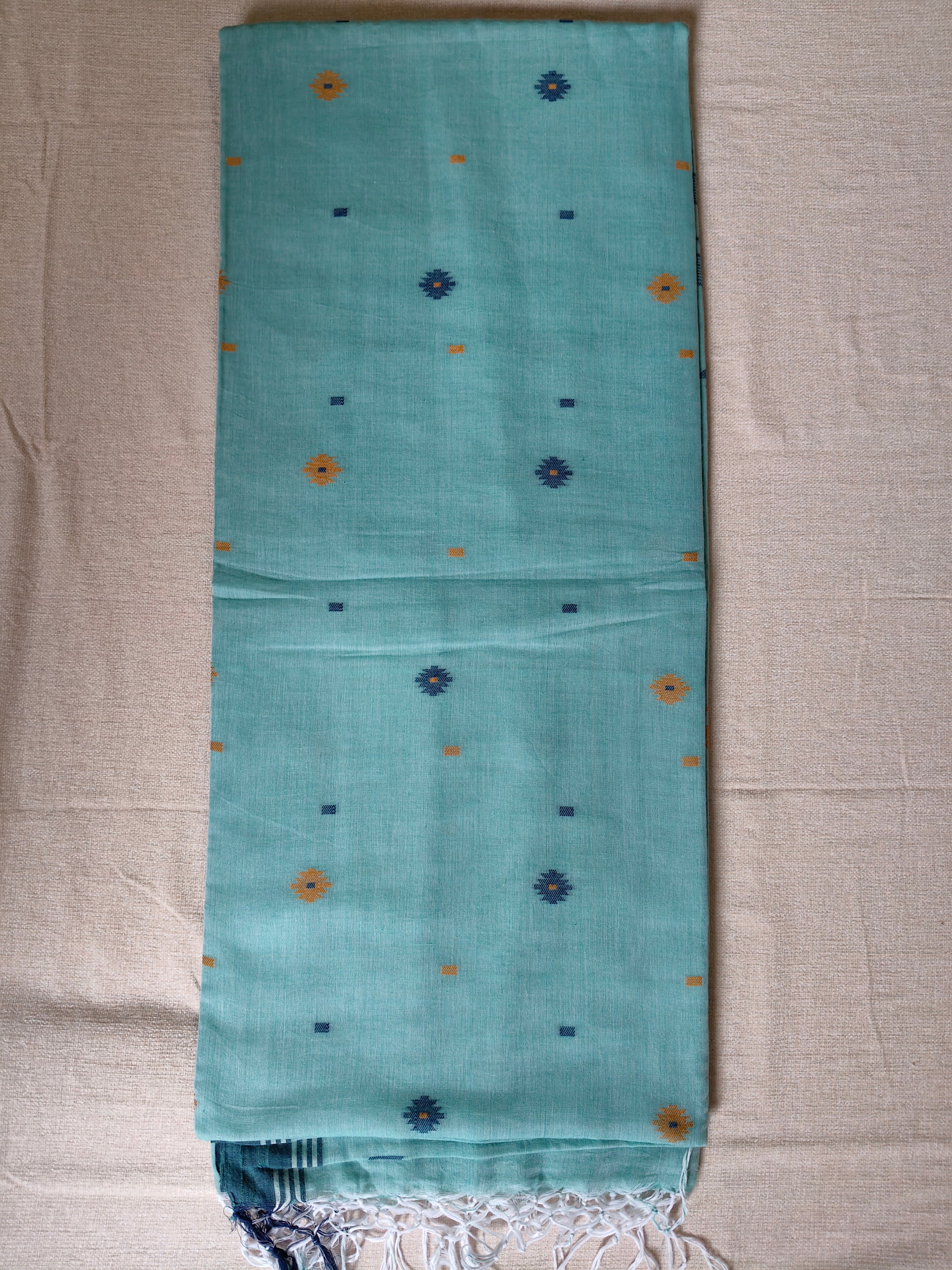Cotton Khadi Saree - Powder Blue