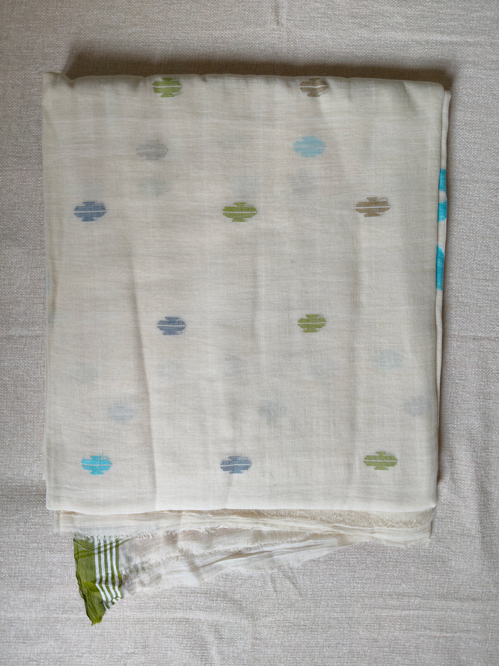 Cotton Jamdani Saree - Ivory White