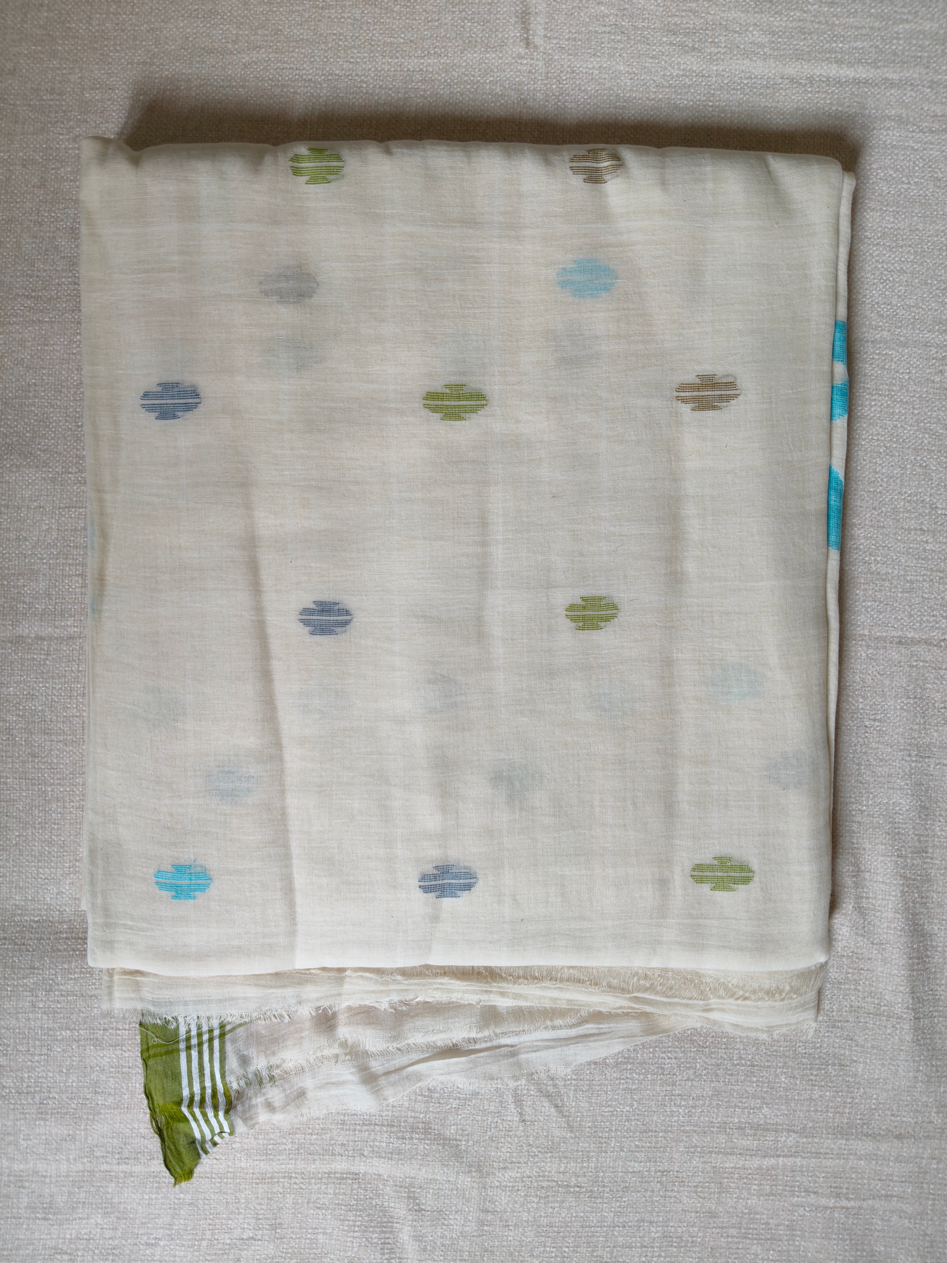 Cotton Jamdani Saree - Ivory White
