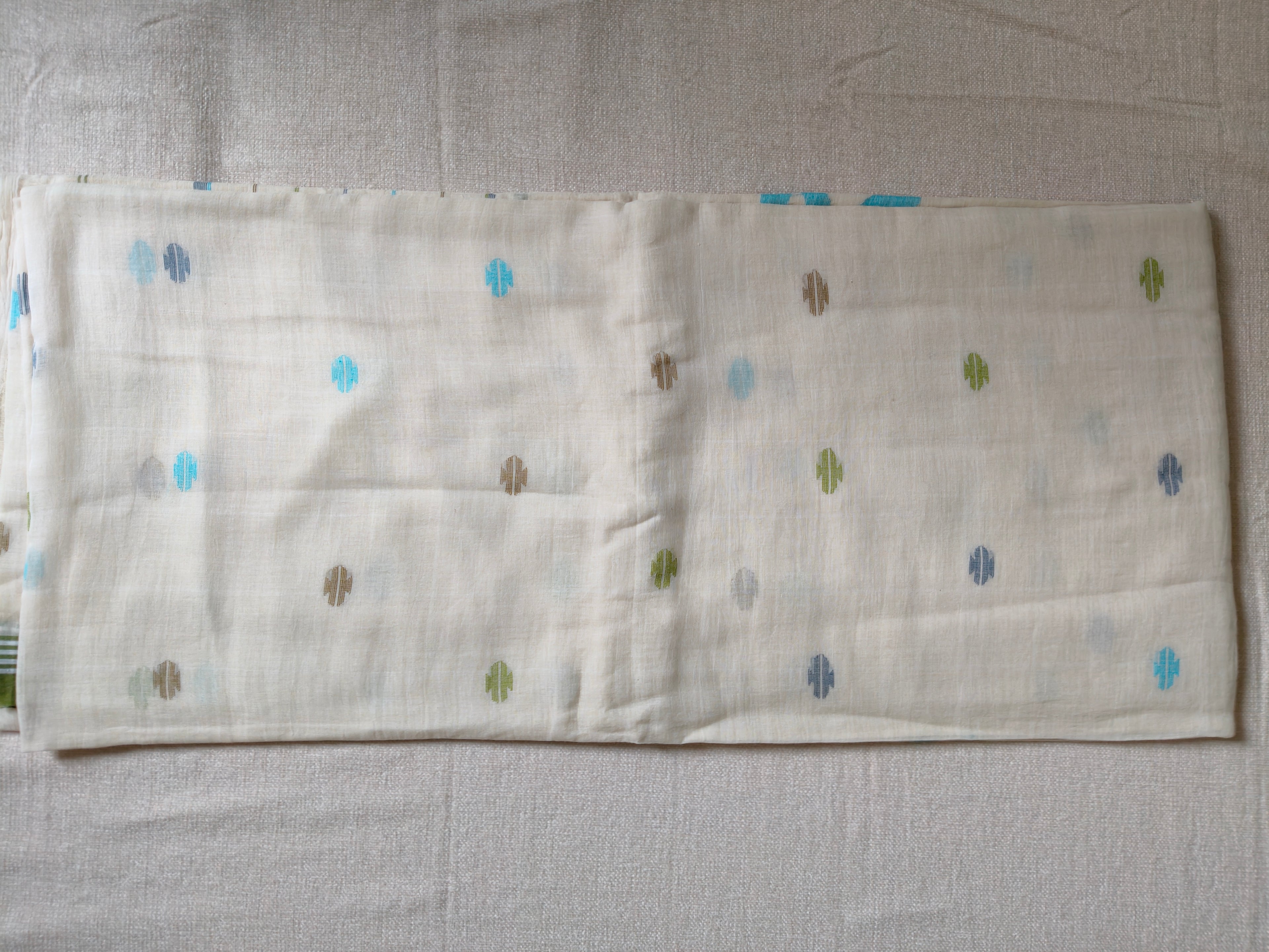 Cotton Jamdani Saree - Ivory White