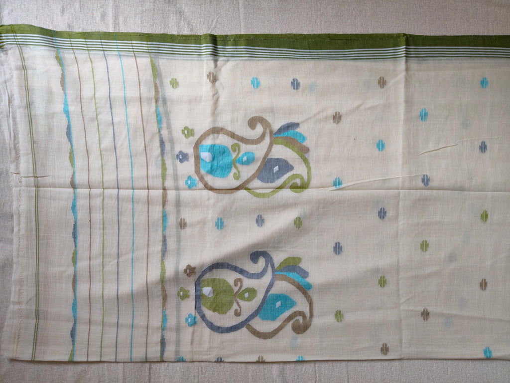 Cotton Jamdani Saree - Ivory White