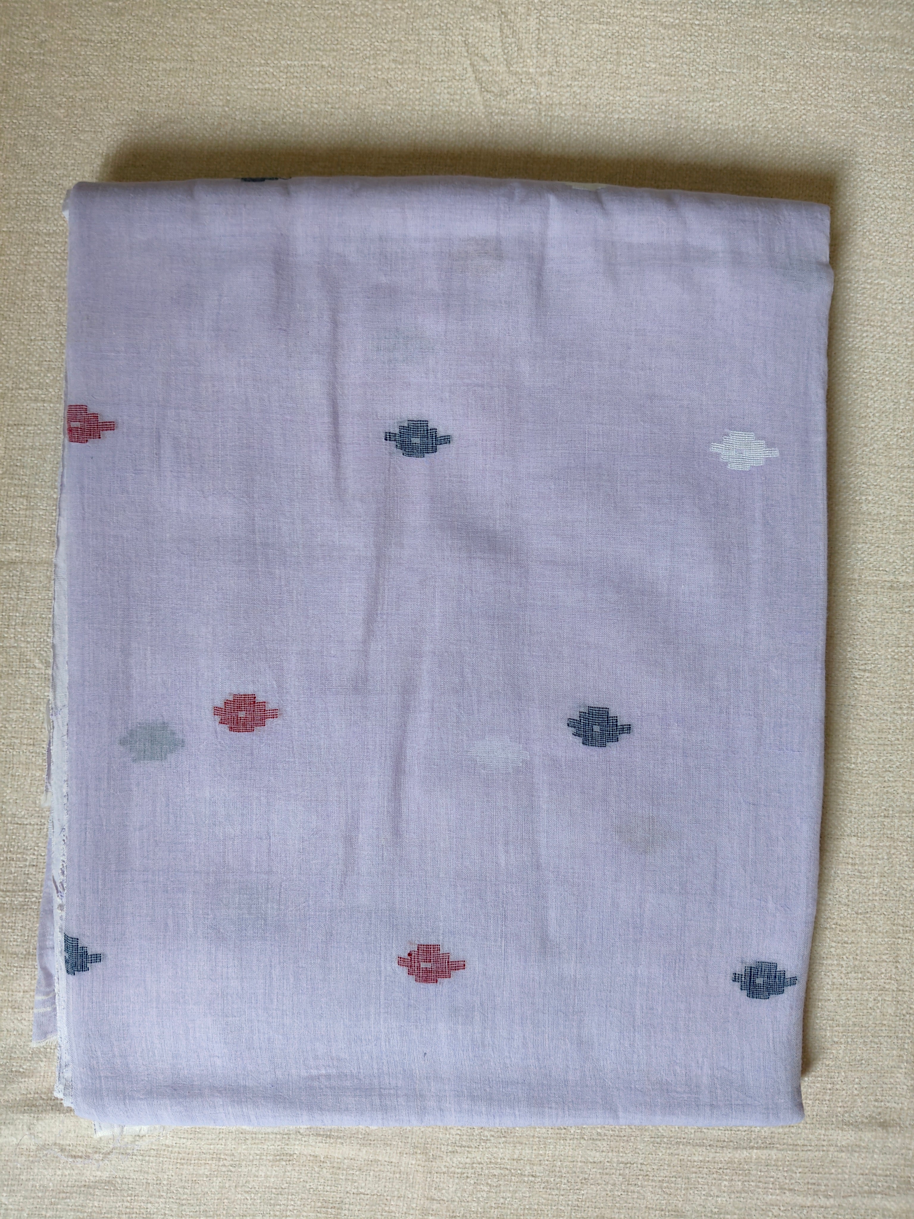 Cotton Jamdani Saree - Lavender Mist