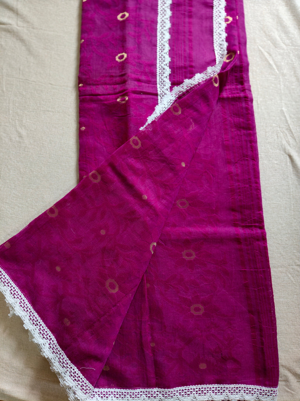 Resham by Cotton Silk Saree - Fuchsia Pink