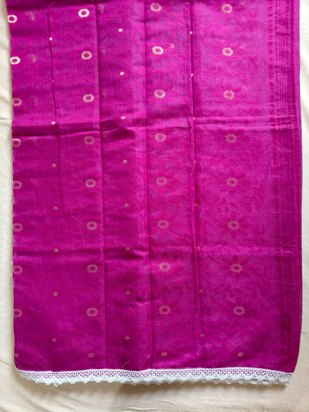 Resham by Cotton Silk Saree - Fuchsia Pink