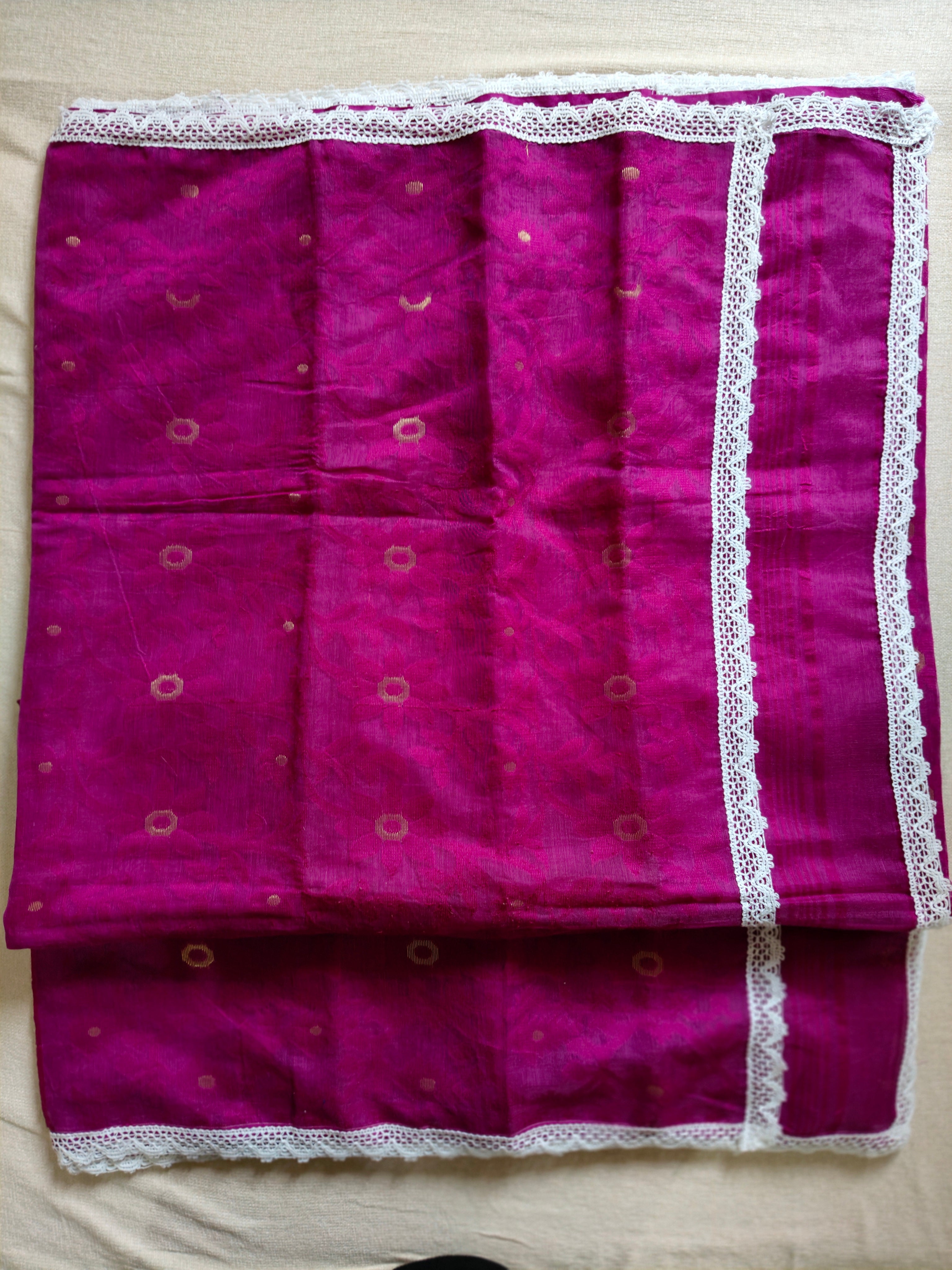 Resham by Cotton Silk Saree - Fuchsia Pink