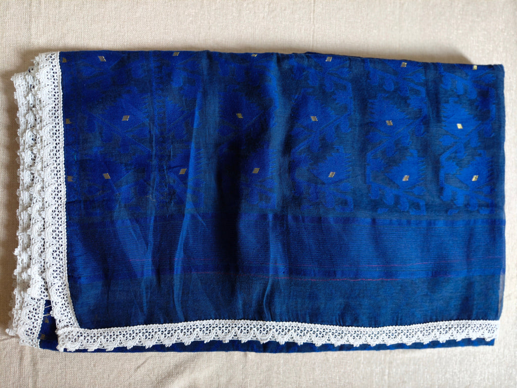 Resham by Cotton Silk Saree - Royal Blue