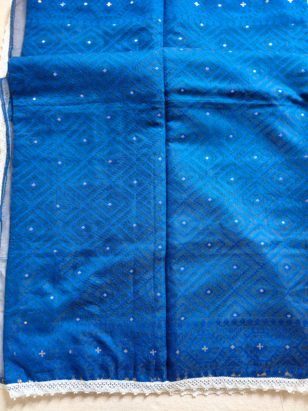 Resham by Cotton Silk Saree - Royal Blue