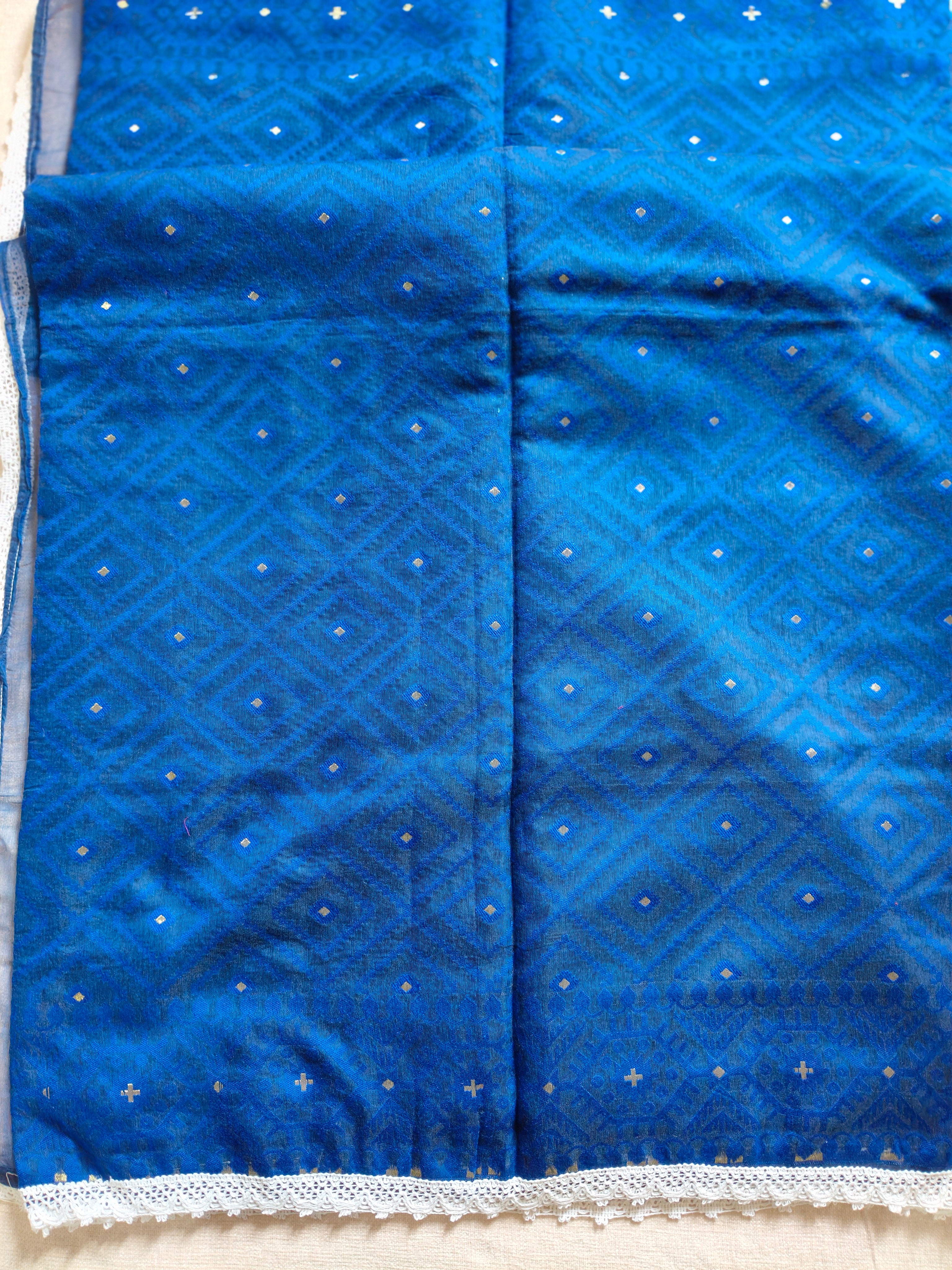 Resham by Cotton Silk Saree - Royal Blue