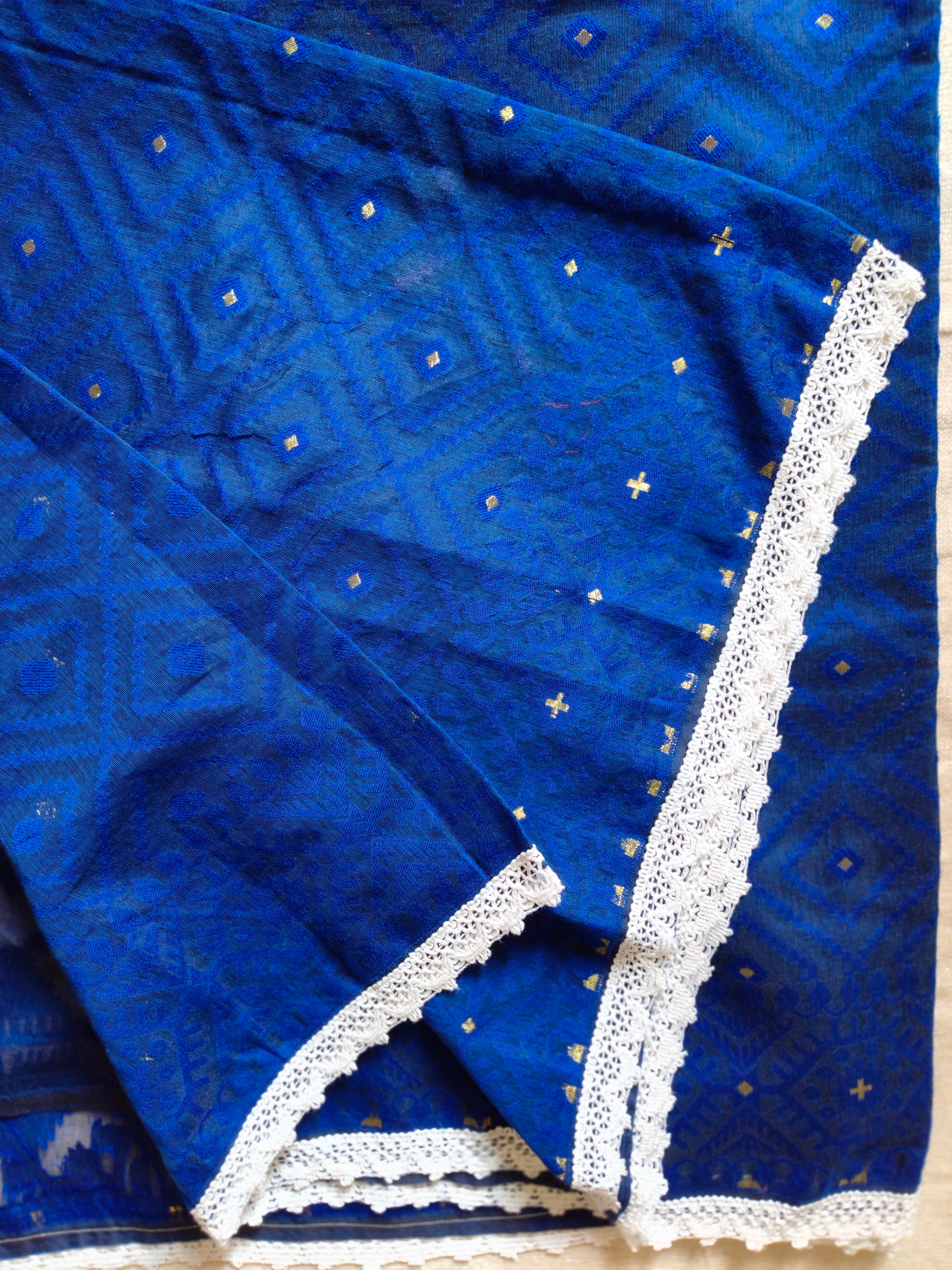 Resham by Cotton Silk Saree - Royal Blue