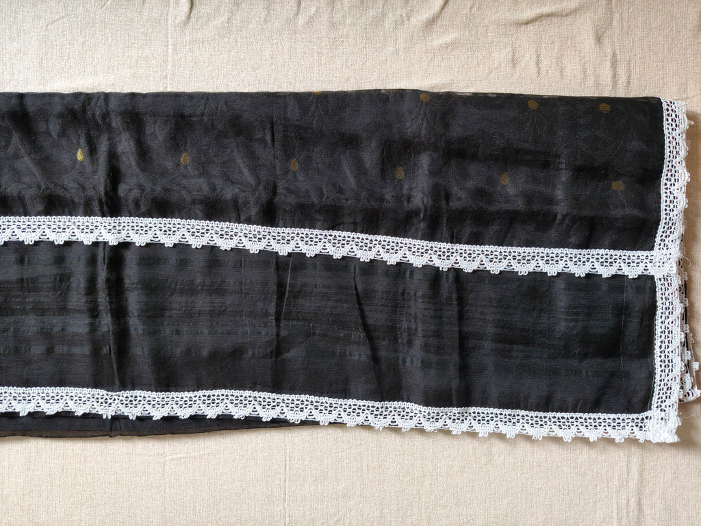 Resham by Cotton Silk Saree - Black body