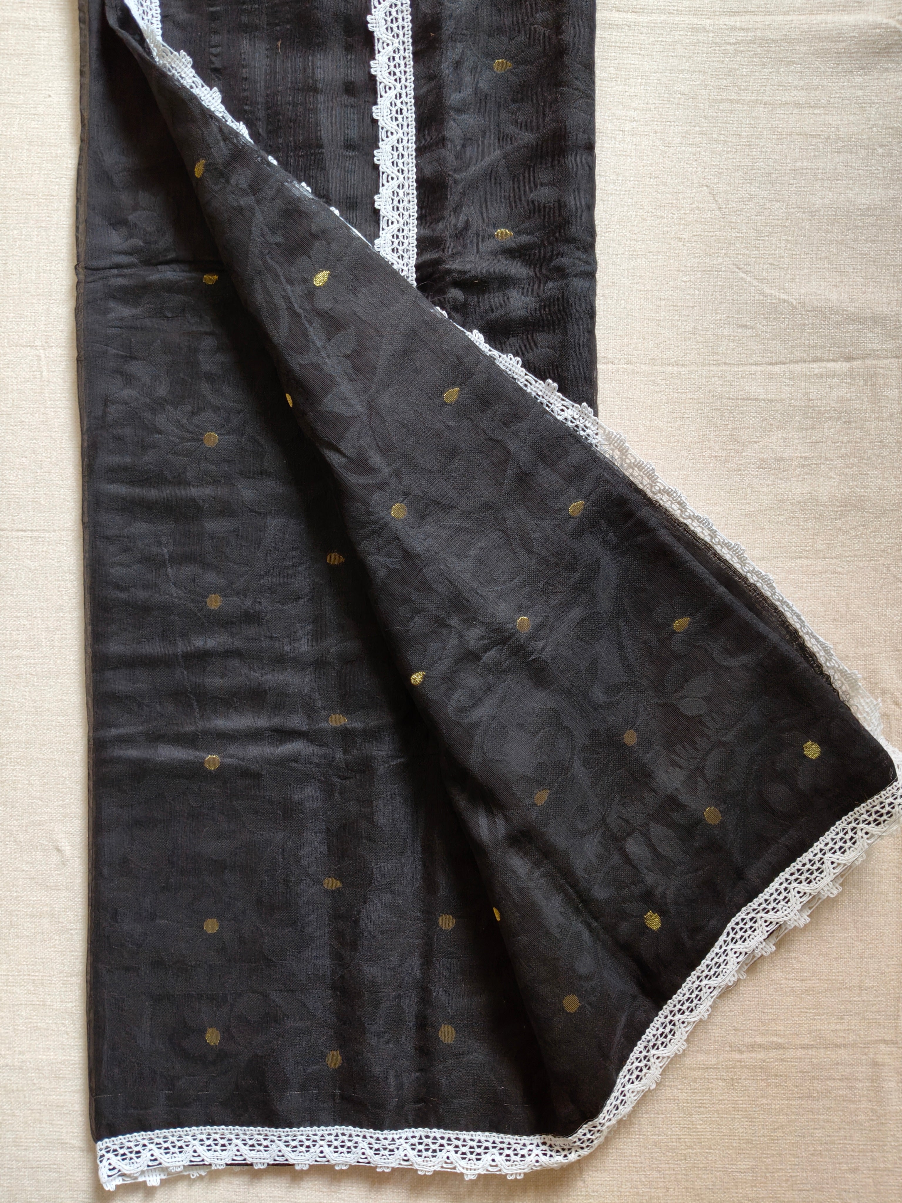 Resham by Cotton Silk Saree - Black body