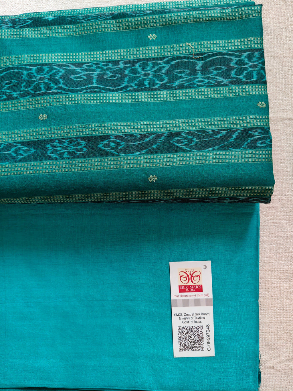 Tussar Silk Saree with Kotki Weave - Teal Green