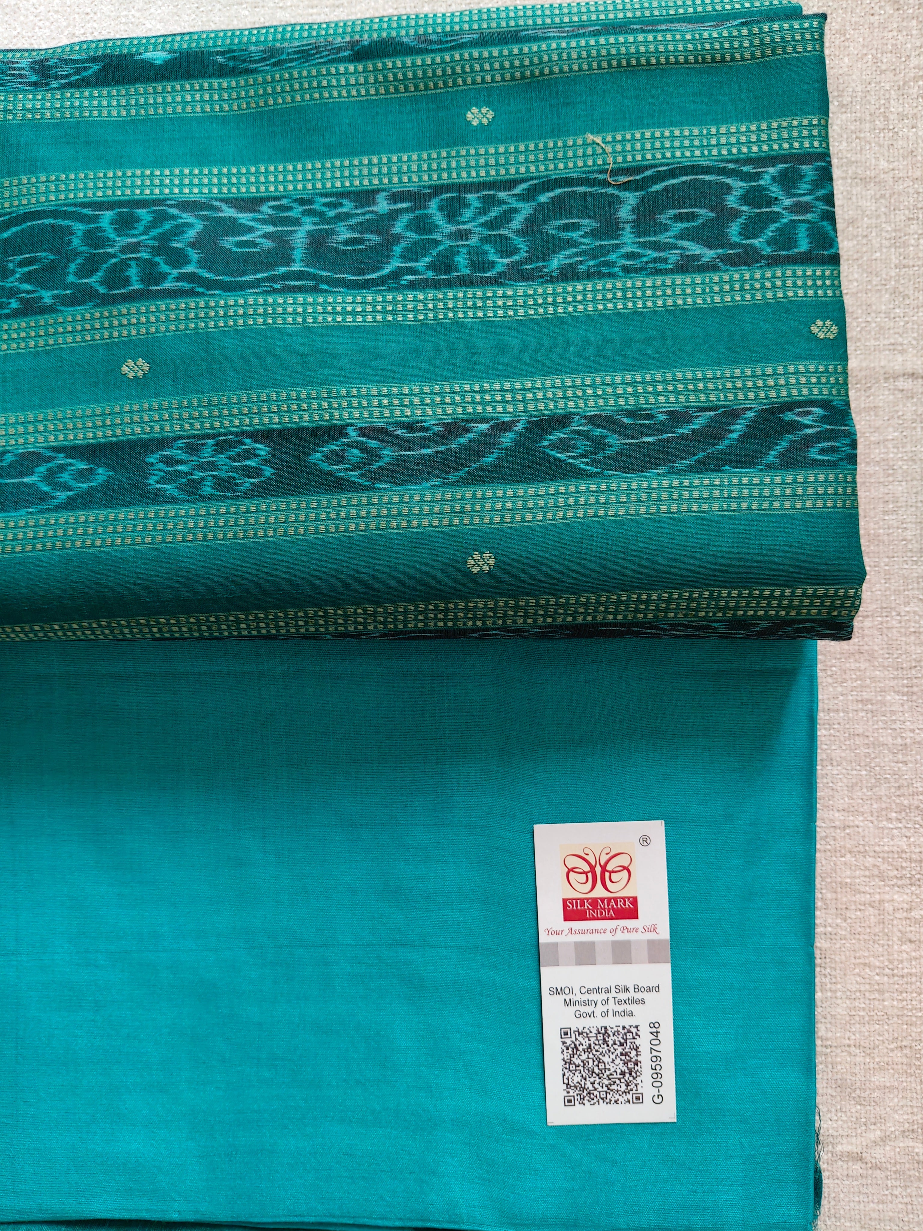 Tussar Silk Saree with Kotki Weave - Teal Green