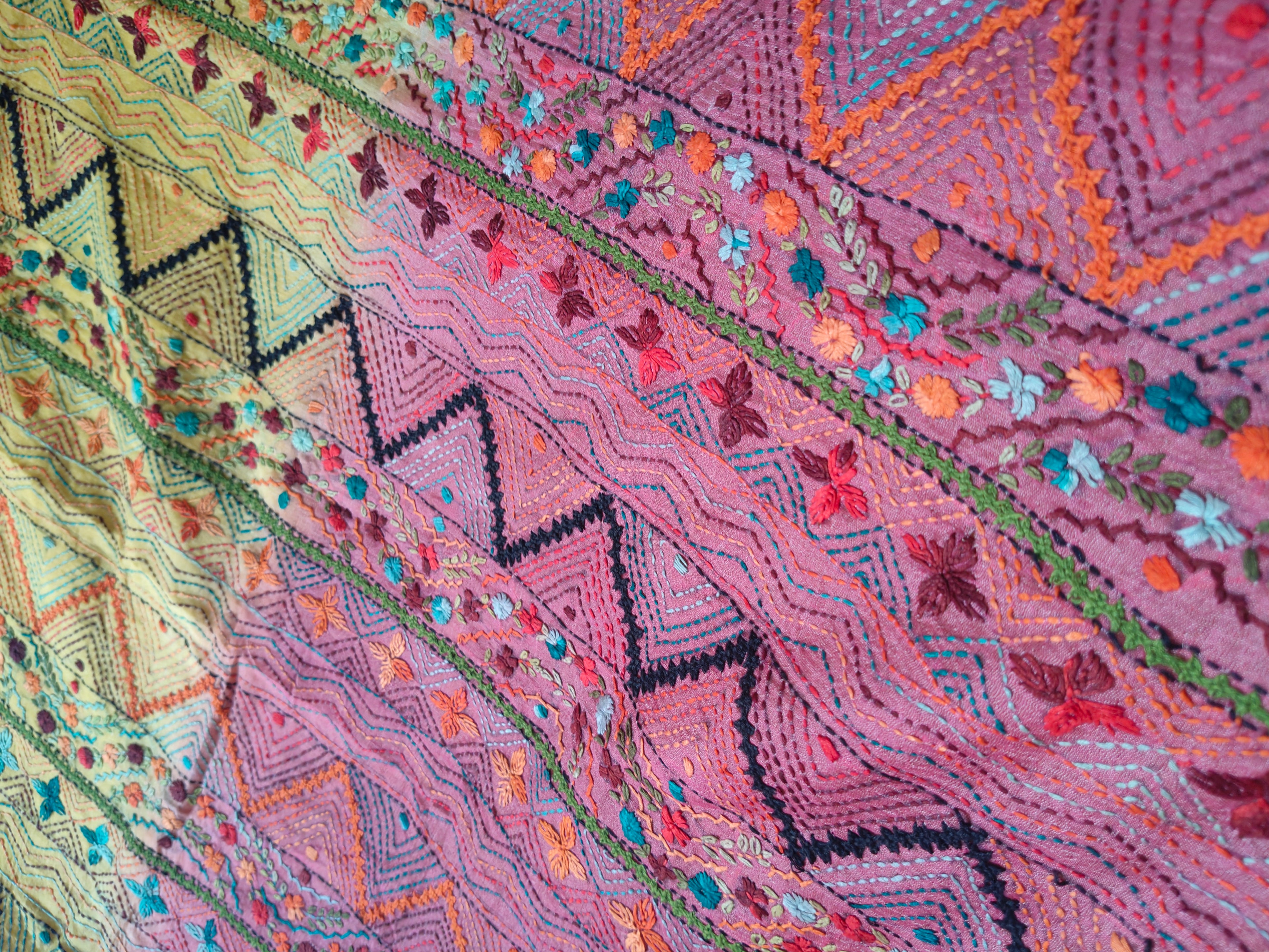 Pure Bhagalpuri Silk Saree with Authentic Lambani Hand Embroidery