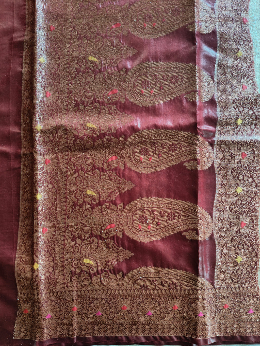 Pure Muga Tussar Silk Saree with Zari Buti & Grand Paisley Pallu - Ivory