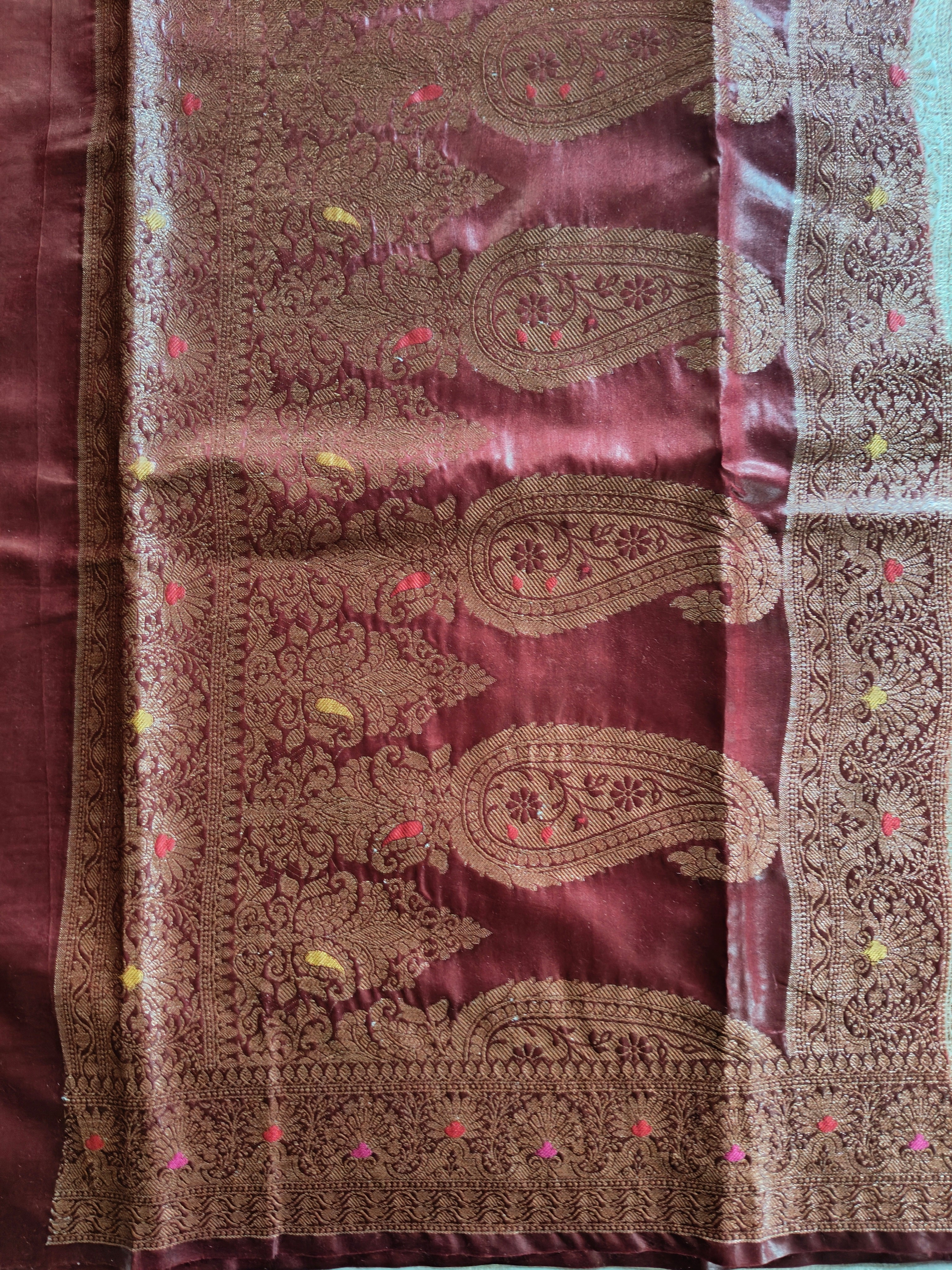 Pure Muga Tussar Silk Saree with Zari Buti & Grand Paisley Pallu - Ivory