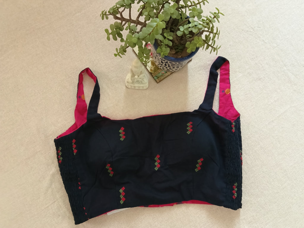 Reversible Stretchable Cotton Ulta-Palti Sleeveless Padded Blouse