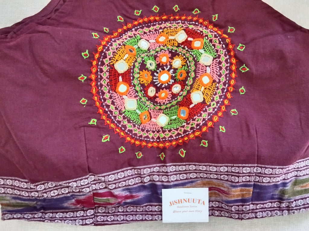 Cotton Sleeveless Lambani Padded Blouse - Maroon