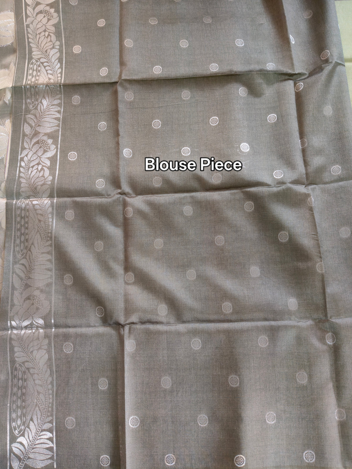 Sage Green Pure Tussar Jamdani Silk Saree