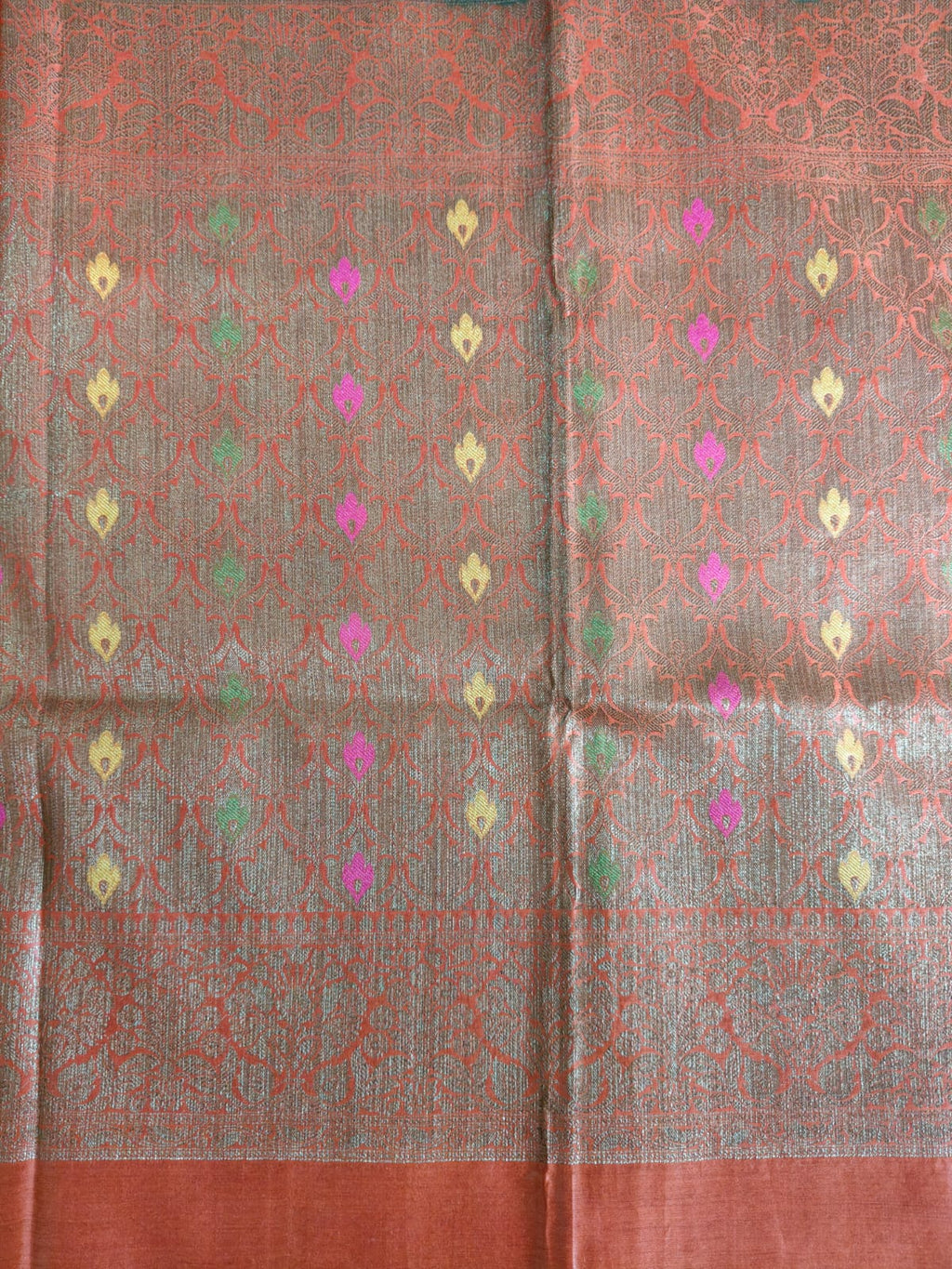 Pure Muga Tussar Silk Saree – Royal Blue with Antique Zari Floral Pallu