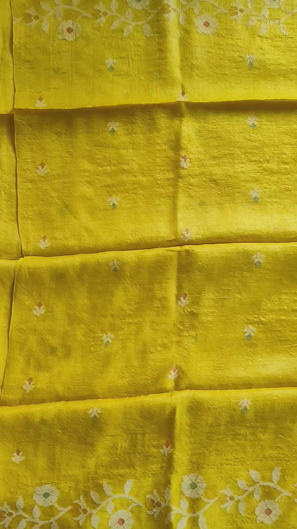 Pure Tussar Jamdani Silk Saree - Sunshine Yellow