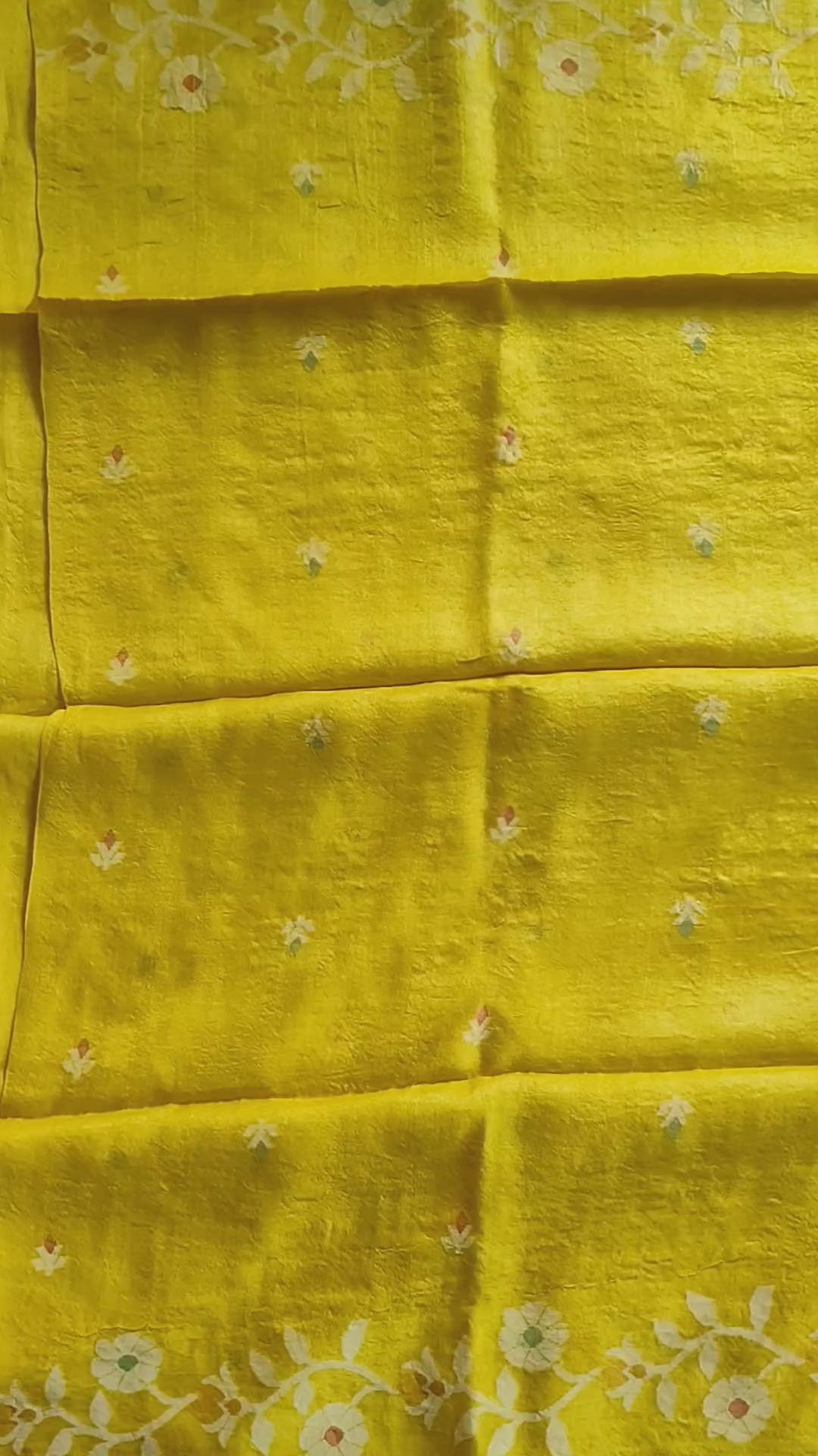 Pure Tussar Jamdani Silk Saree - Sunshine Yellow