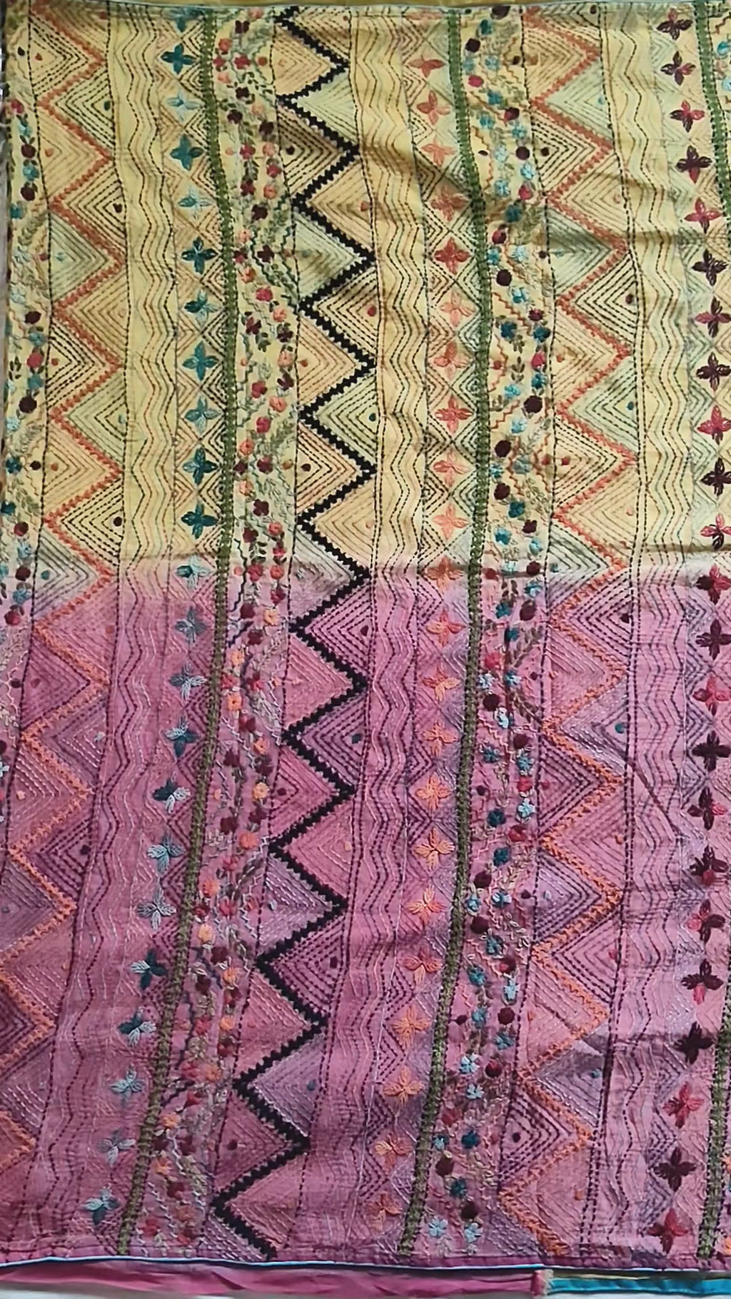 Pure Bhagalpuri Silk Saree with Authentic Lambani Hand Embroidery