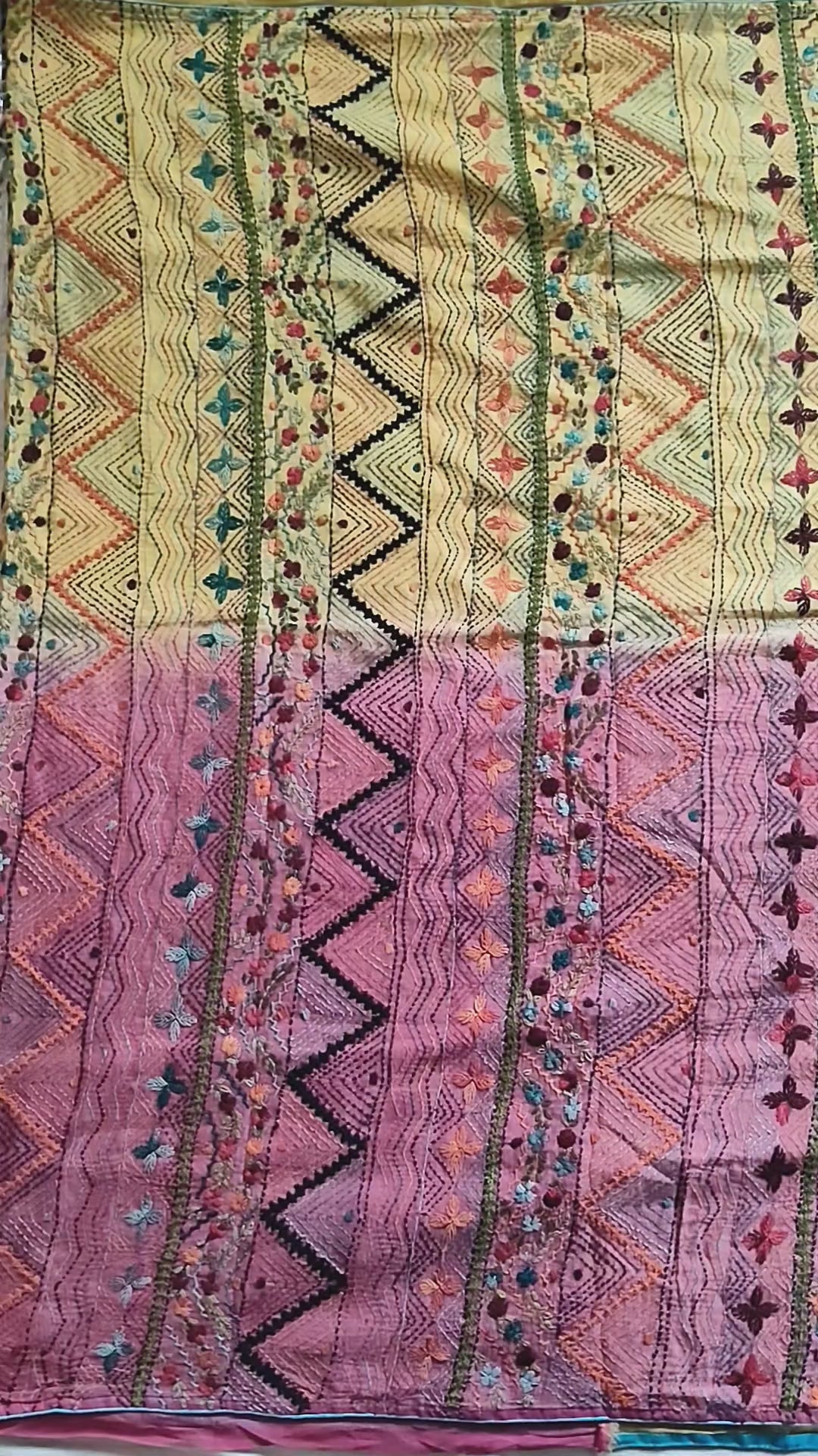 Pure Bhagalpuri Silk Saree with Authentic Lambani Hand Embroidery
