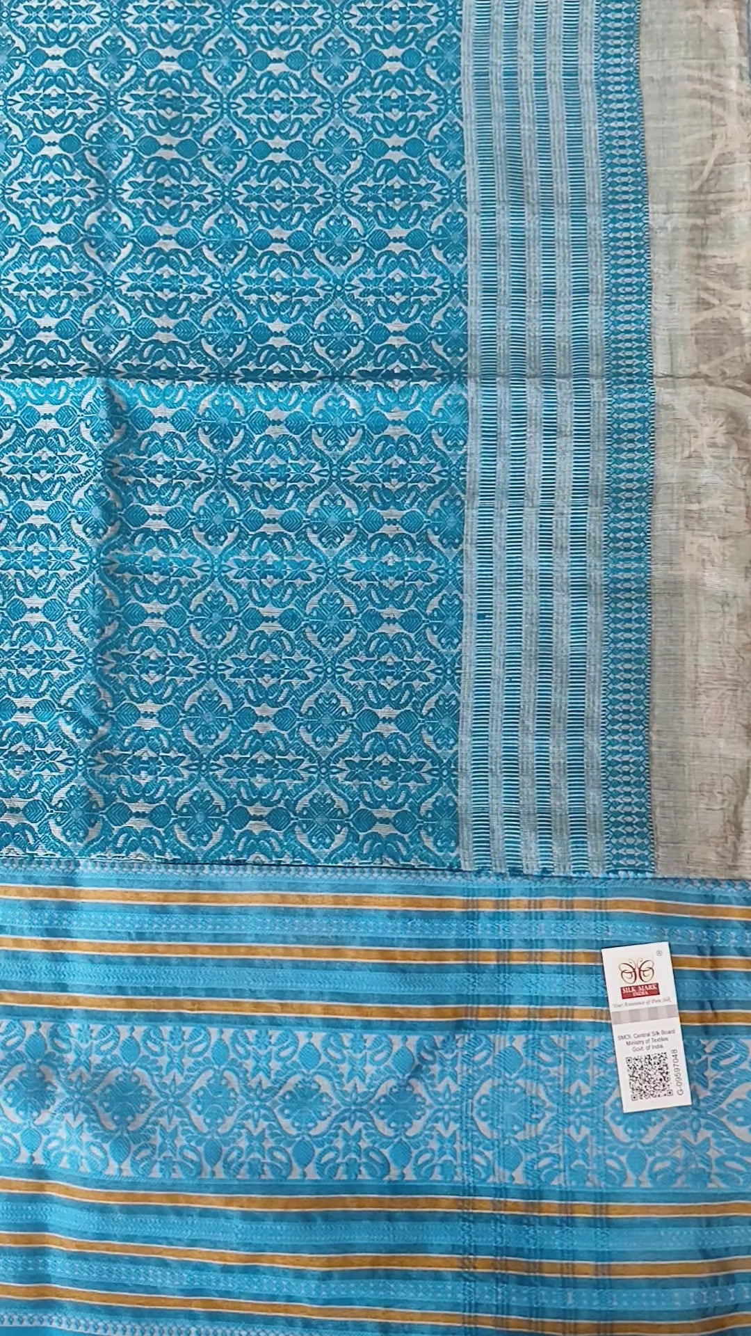 Tussar Silk Saree (Skirt Border) Natural Silver Grey Body