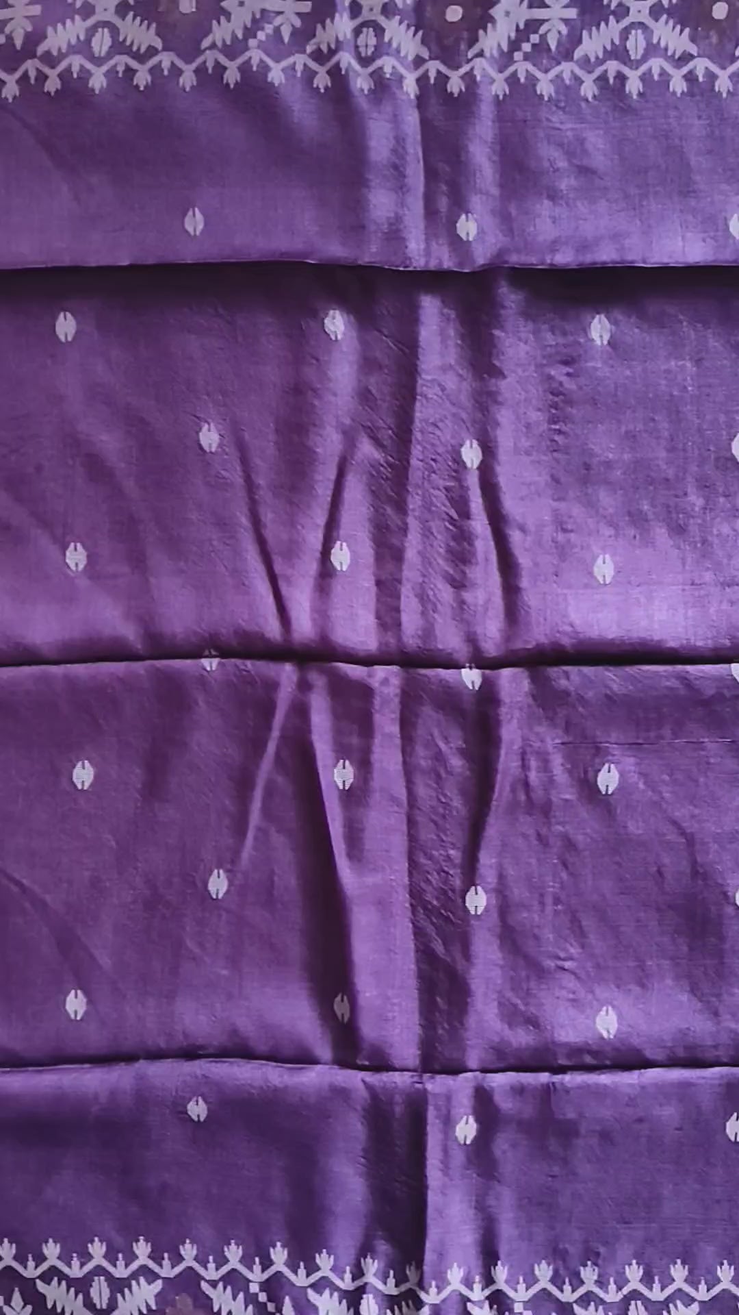 Pure Tussar Jamdani Silk Saree – Royal Purple Woven Designer Pallu