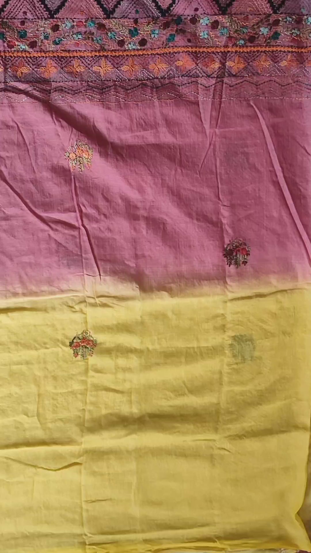 Pure Bhagalpuri Silk Saree with Authentic Lambani Hand Embroidery